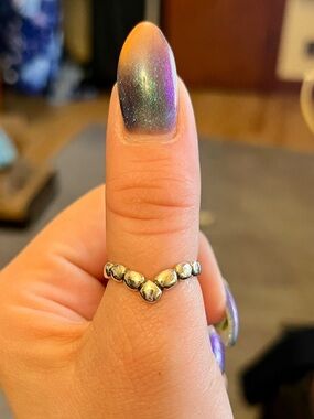 Solid sterling 925 Silver V-Contour Ring size 9 stacking ring